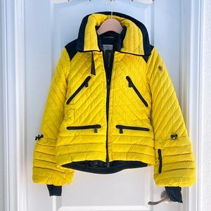 Authentic Moncler Grenoble yellow winter sports ski puffer jacket